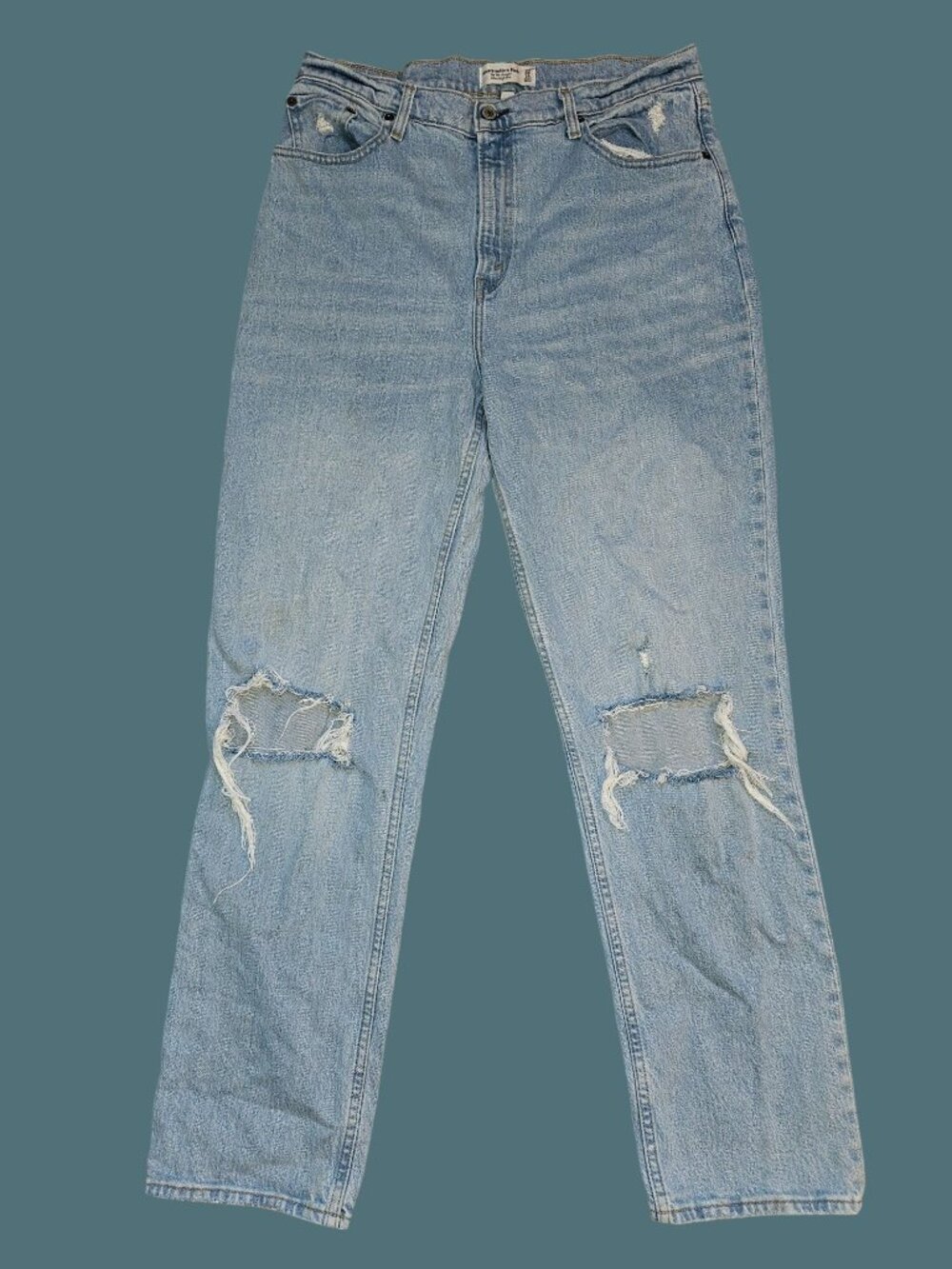 Abercrombie & Fitch The 90's Straight Ultra High Rise Curve Love Jeans Women 14L